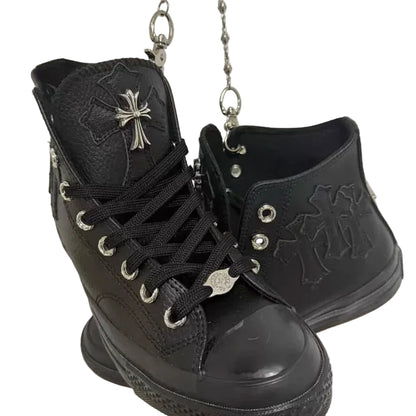Chrome Hearts Converse Remake Custom Leather Sneakers