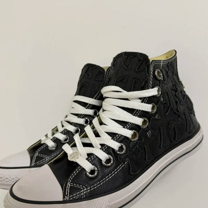 Converse Chrome Leather Black Crosses