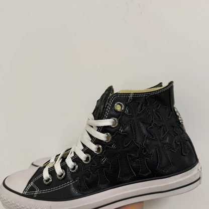 Converse Chrome Leather Black Crosses
