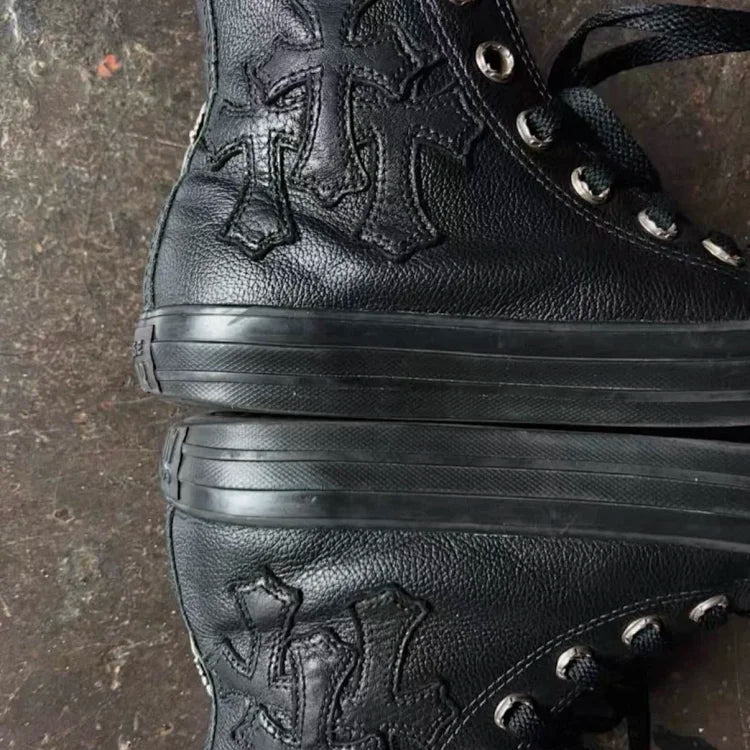 Chrome Hearts Converse Remake Custom Leather Sneakers