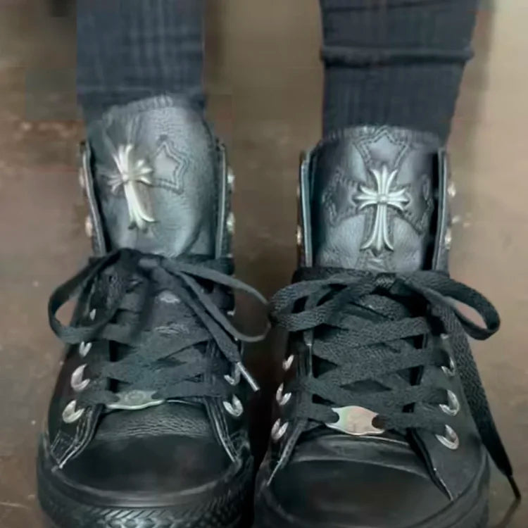 Chrome Hearts Converse Remake Custom Leather Sneakers