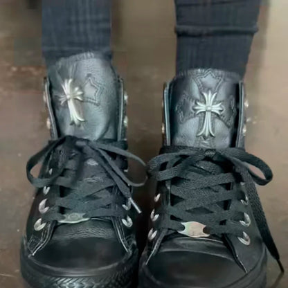 Chrome Hearts Converse Remake Custom Leather Sneakers