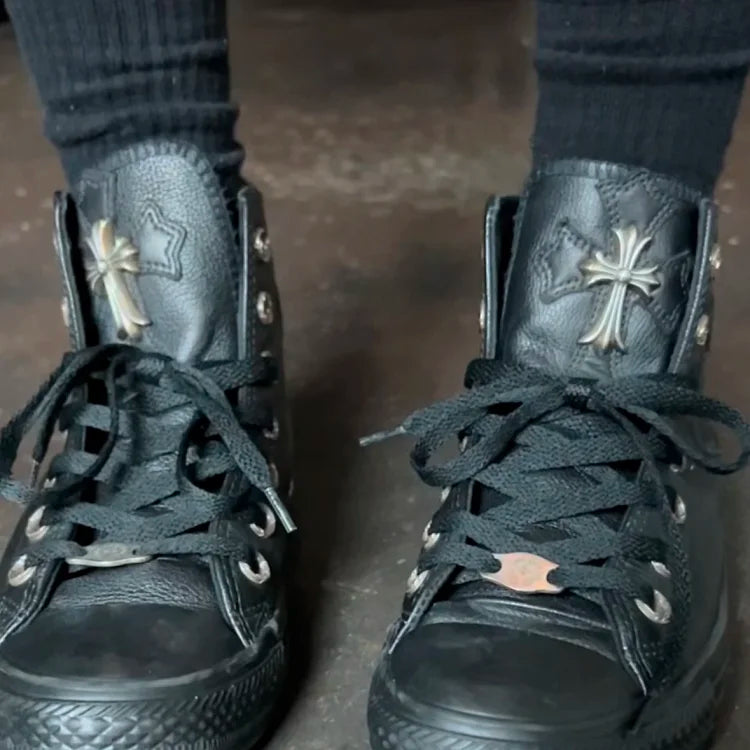 Chrome Hearts Converse Remake Custom Leather Sneakers